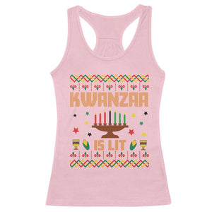 Funny Kwanzaa Is Lit Racerback Tank Top Ugly Sweater African Heritage Holiday Gift TS12 Light Pink Print Your Wear