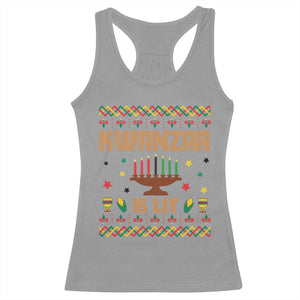 Funny Kwanzaa Is Lit Racerback Tank Top Ugly Sweater African Heritage Holiday Gift TS12 Sport Gray Print Your Wear