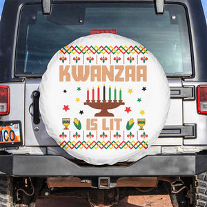 Funny Kwanzaa Is Lit Spare Tire Cover Ugly Sweater African Heritage Holiday Gift TS12 No hole White Print Your Wear