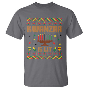 Funny Kwanzaa Is Lit T Shirt Ugly Sweater African Heritage Holiday Gift TS12 Charcoal Print Your Wear