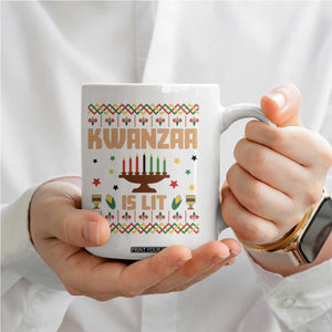 Funny Kwanzaa Is Lit Coffee Mug Ugly Sweater African Heritage Holiday Gift TS12 Print Your Wear