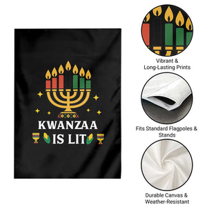 Kwanzaa Is Lit Garden Flag Funny African American Holiday Gift TS12 Print Your Wear