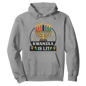 Kwanzaa Is Lit Hoodie Funny African American Holiday Gift TS12 Sport Gray Print Your Wear