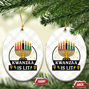 Kwanzaa Is Lit Ceramic Ornament Funny African American Holiday Gift TS12 Print Your Wear