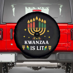 Kwanzaa Is Lit Spare Tire Cover Funny African American Holiday Gift TS12 Black Print Your Wear
