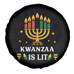 Kwanzaa Is Lit Spare Tire Cover Funny African American Holiday Gift TS12 Print Your Wear