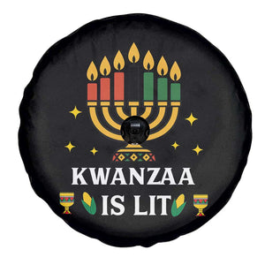 Kwanzaa Is Lit Spare Tire Cover Funny African American Holiday Gift TS12 Print Your Wear
