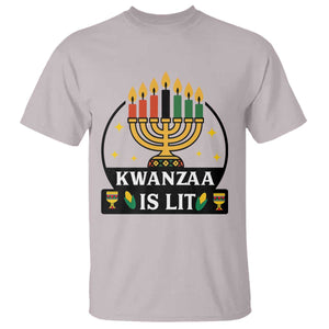 Kwanzaa Is Lit T Shirt Funny African American Holiday Gift TS12 Ice Gray Print Your Wear