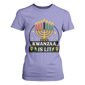 Kwanzaa Is Lit T Shirt For Women Funny African American Holiday Gift TS12 Violet Print Your Wear