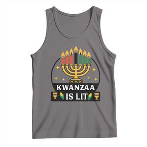 Kwanzaa Is Lit Tank Top Funny African American Holiday Gift TS12 Deep Heather Print Your Wear