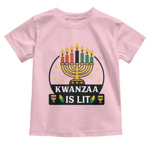 Kwanzaa Is Lit Toddler T Shirt Funny African American Holiday Gift TS12 Light Pink Print Your Wear