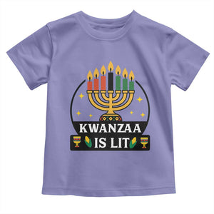 Kwanzaa Is Lit Toddler T Shirt Funny African American Holiday Gift TS12 Violet Print Your Wear