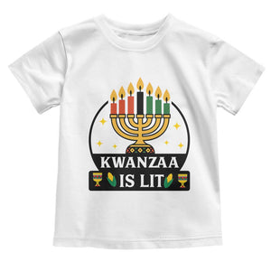 Kwanzaa Is Lit Toddler T Shirt Funny African American Holiday Gift TS12 White Print Your Wear