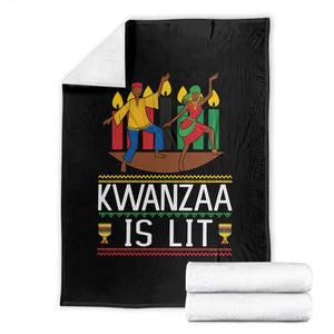 Funny Kwanzaa Is Lit Throw Blanket Festival Of Lights African Heritage Gift TS12 Black Print Your Wear