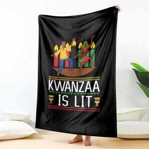 Funny Kwanzaa Is Lit Throw Blanket Festival Of Lights African Heritage Gift TS12 Print Your Wear