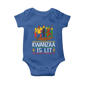 Funny Kwanzaa Is Lit Baby Onesie Festival Of Lights African Heritage Gift TS12 Royal Blue Print Your Wear