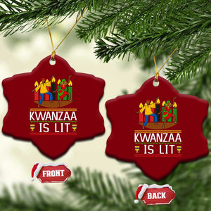 Funny Kwanzaa Is Lit Ceramic Ornament Festival Of Lights African Heritage Gift TS12 Print Your Wear