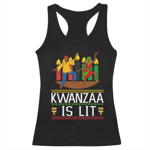 Funny Kwanzaa Is Lit Racerback Tank Top Festival Of Lights African Heritage Gift TS12 Black Print Your Wear