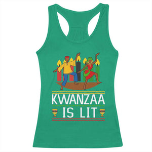 Funny Kwanzaa Is Lit Racerback Tank Top Festival Of Lights African Heritage Gift TS12 Irish Green Print Your Wear
