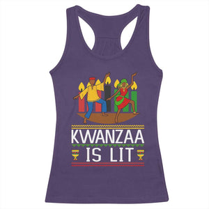 Funny Kwanzaa Is Lit Racerback Tank Top Festival Of Lights African Heritage Gift TS12 Purple Print Your Wear