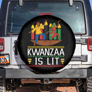 Funny Kwanzaa Is Lit Spare Tire Cover Festival Of Lights African Heritage Gift TS12 No hole Black Print Your Wear