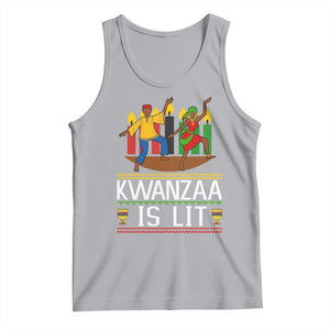 Funny Kwanzaa Is Lit Tank Top Festival Of Lights African Heritage Gift TS12 Athletic Heather Print Your Wear