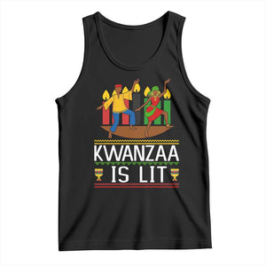 Funny Kwanzaa Is Lit Tank Top Festival Of Lights African Heritage Gift TS12 Black Print Your Wear