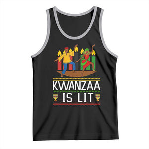 Funny Kwanzaa Is Lit Tank Top Festival Of Lights African Heritage Gift TS12 Black Athletic Heather Print Your Wear