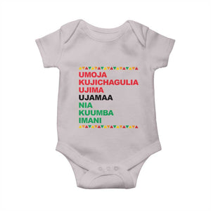 7 Principles Of Kwanzaa Baby Onesie African American Holiday Gift TS12 Ice Gray Print Your Wear
