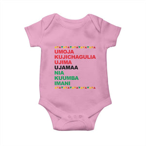 7 Principles Of Kwanzaa Baby Onesie African American Holiday Gift TS12 Light Pink Print Your Wear