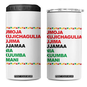 7 Principles Of Kwanzaa 4 in 1 Can Cooler Tumbler African American Holiday Gift TS12 One Size: 16 oz White Print Your Wear