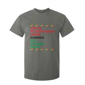 7 Principles Of Kwanzaa T Shirt For Kid African American Holiday Gift TS12 Military Green Print Your Wear