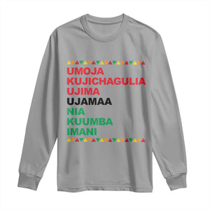 7 Principles Of Kwanzaa Long Sleeve Shirt African American Holiday Gift TS12 Sport Gray Print Your Wear