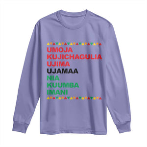7 Principles Of Kwanzaa Long Sleeve Shirt African American Holiday Gift TS12 Violet Print Your Wear