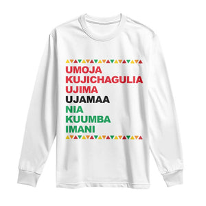 7 Principles Of Kwanzaa Long Sleeve Shirt African American Holiday Gift TS12 White Print Your Wear