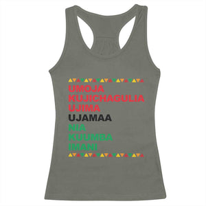 7 Principles Of Kwanzaa Racerback Tank Top African American Holiday Gift TS12 Military Green Print Your Wear