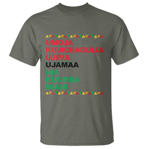 7 Principles Of Kwanzaa T Shirt African American Holiday Gift TS12 Military Green Print Your Wear