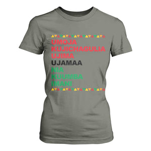 7 Principles Of Kwanzaa T Shirt For Women African American Holiday Gift TS12 Military Green Print Your Wear