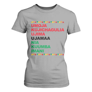 7 Principles Of Kwanzaa T Shirt For Women African American Holiday Gift TS12 Sport Gray Print Your Wear