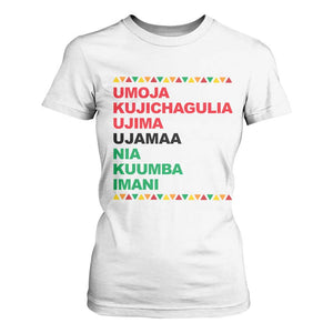 7 Principles Of Kwanzaa T Shirt For Women African American Holiday Gift TS12 White Print Your Wear