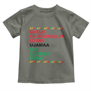 7 Principles Of Kwanzaa Toddler T Shirt African American Holiday Gift TS12 Military Green Print Your Wear