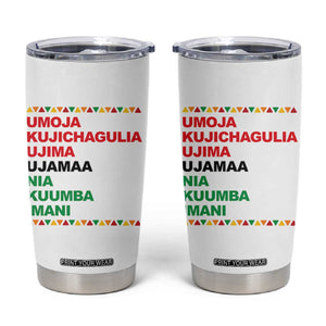 7 Principles Of Kwanzaa Tumbler Cup African American Holiday Gift TS12 White Print Your Wear