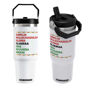 7 Principles Of Kwanzaa Flip Straw Tumbler African American Holiday Gift TS12 One Size: 30 oz White Print Your Wear