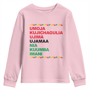 7 Principles Of Kwanzaa Youth Sweatshirt African American Holiday Gift TS12 Light Pink Print Your Wear