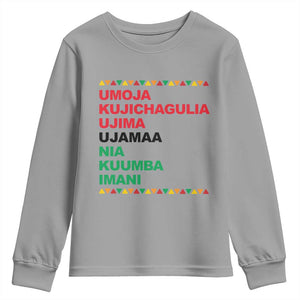 7 Principles Of Kwanzaa Youth Sweatshirt African American Holiday Gift TS12 Sport Gray Print Your Wear