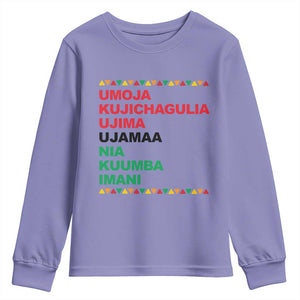 7 Principles Of Kwanzaa Youth Sweatshirt African American Holiday Gift TS12 Violet Print Your Wear