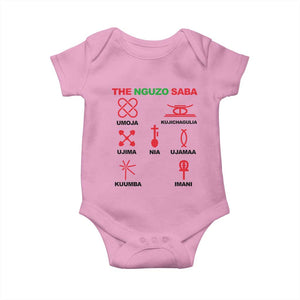 Nguzo Saba Seven Principles Of Kwanzaa Celebration Gift Baby Onesie TS12 Light Pink Print Your Wear