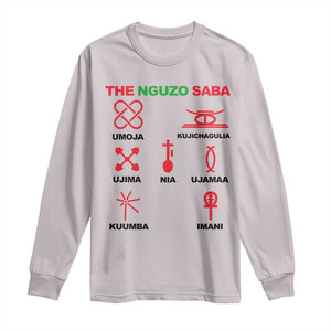 Nguzo Saba Seven Principles Of Kwanzaa Celebration Gift Long Sleeve Shirt TS12 Ice Gray Print Your Wear