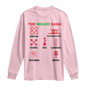 Nguzo Saba Seven Principles Of Kwanzaa Celebration Gift Long Sleeve Shirt TS12 Light Pink Print Your Wear