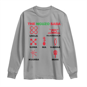 Nguzo Saba Seven Principles Of Kwanzaa Celebration Gift Long Sleeve Shirt TS12 Sport Gray Print Your Wear